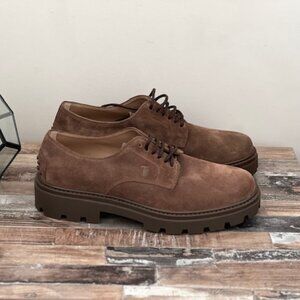 Tod's derby suede shoes new UK 8